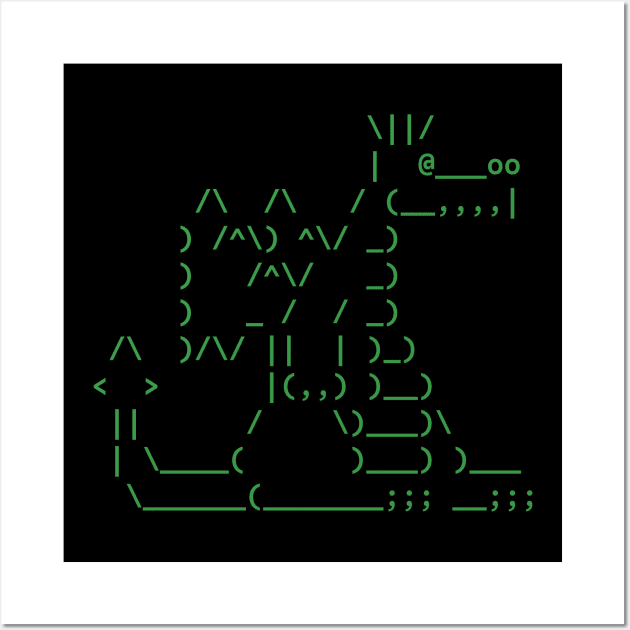 The Magic Ascii Dragon Wall Art by tos42